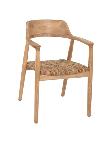 Καρέκλα σε ξύλο Sungkai και ψάθα